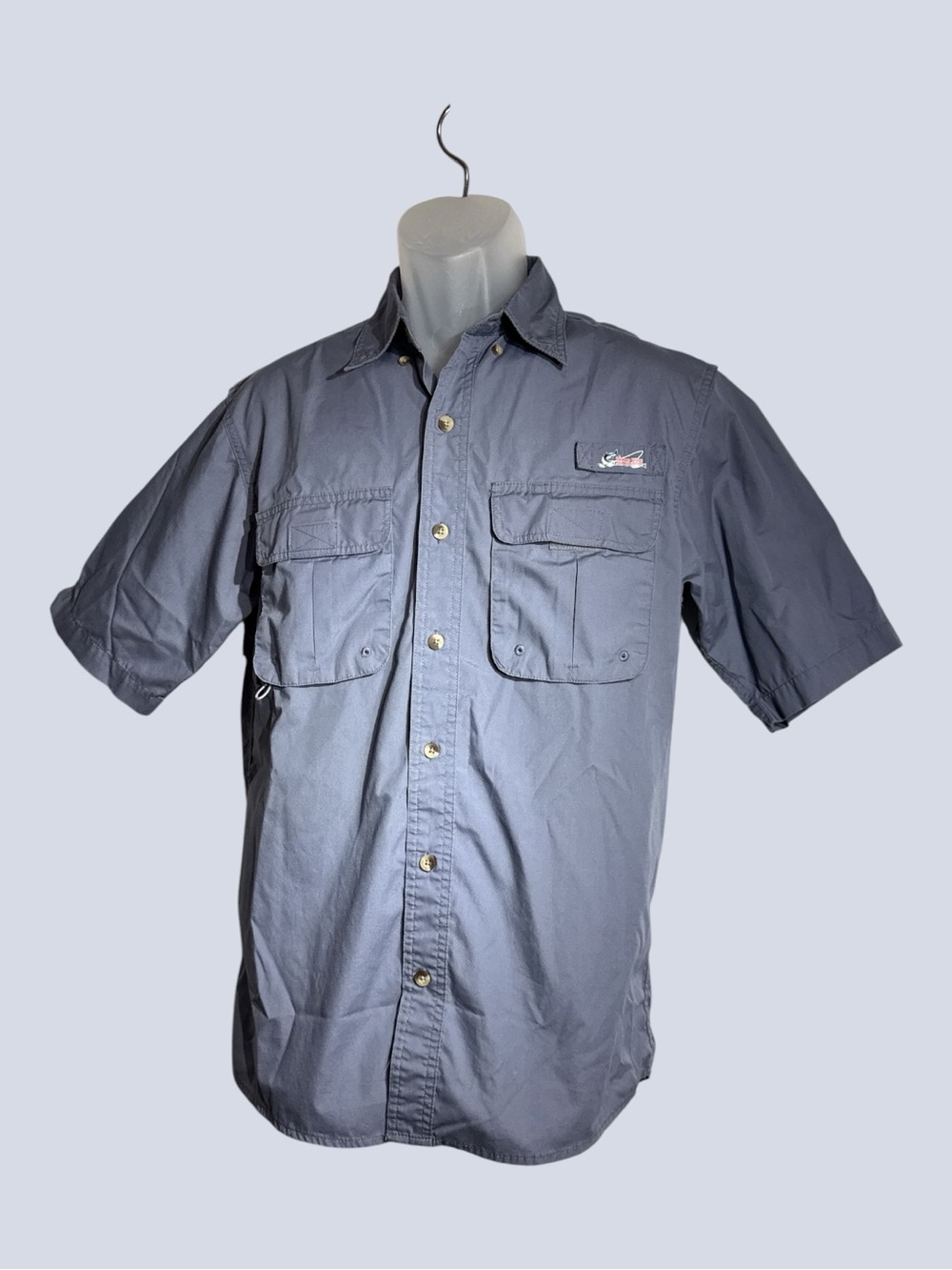 World Wide Sportsman Angler Short Sleeve Button Down Moisture Wick Shirt Small